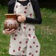 Colourful half-linen kitchen apron "Ladybug"